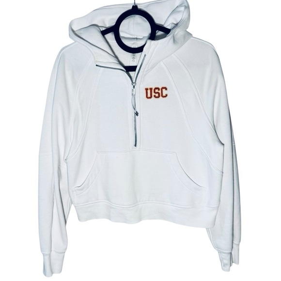 Lululemon x USC Trojans Scuba Oversized White 1/2 Zip Hoodie Size XS/S - Picture 10 of 10